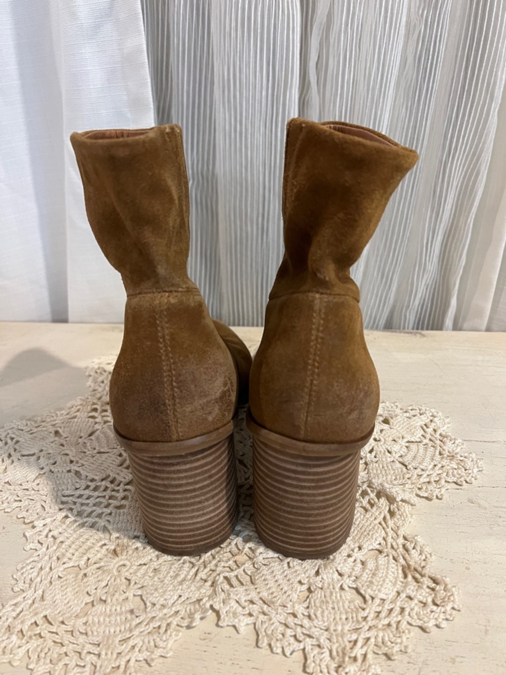 Lucky Brand Brown Suede Ankle Boots Block Heel Size 10M - Picture 7 of 11